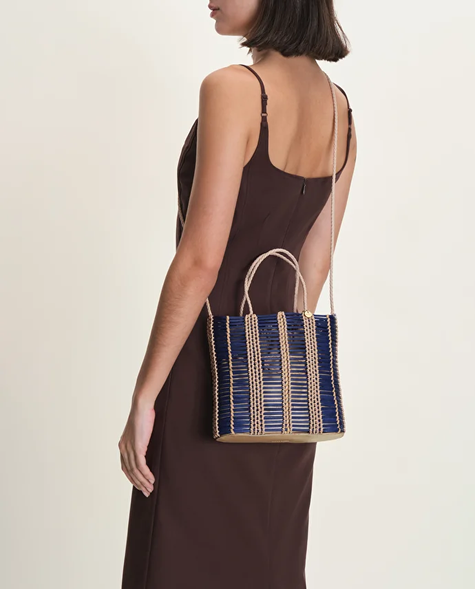 Lottusse Sac Seau Edit Cuir De Veau Bleu