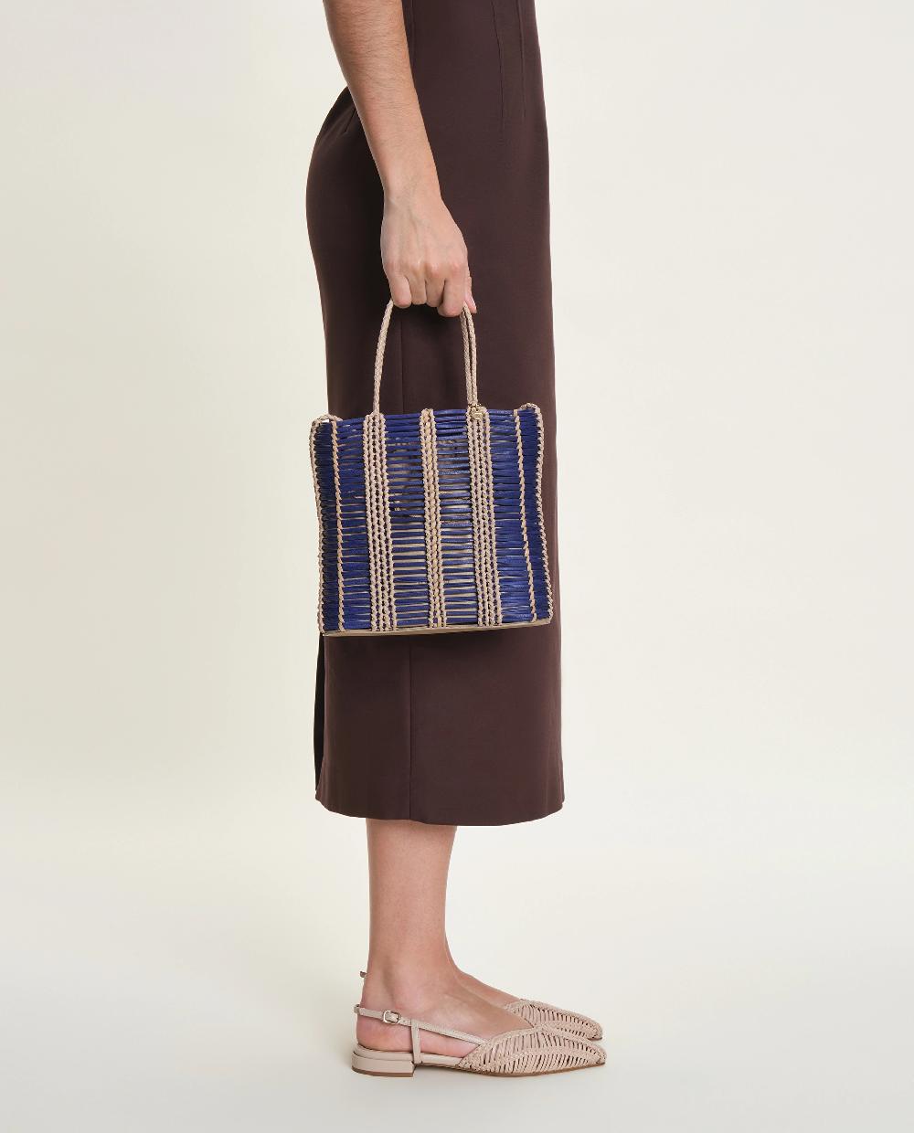 lottusse Sac Seau Edit Cuir de Veau Bleu