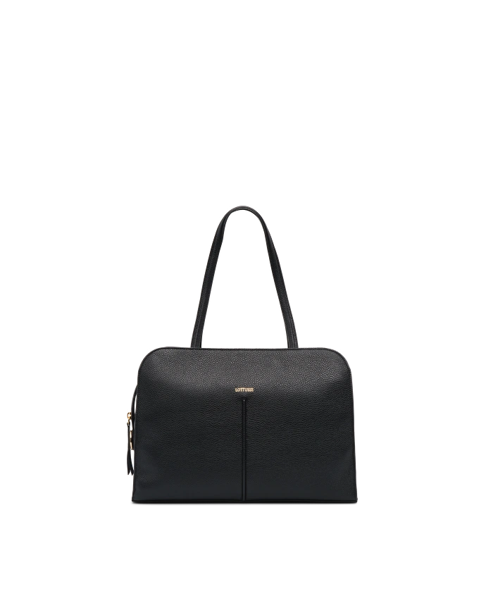 Lottusse Sac Shopper Talaia Cuir De Veau Noir
