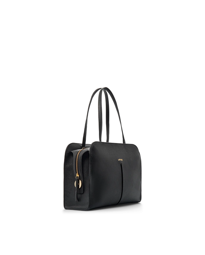 Lottusse Sac Shopper Talaia Cuir De Veau Noir