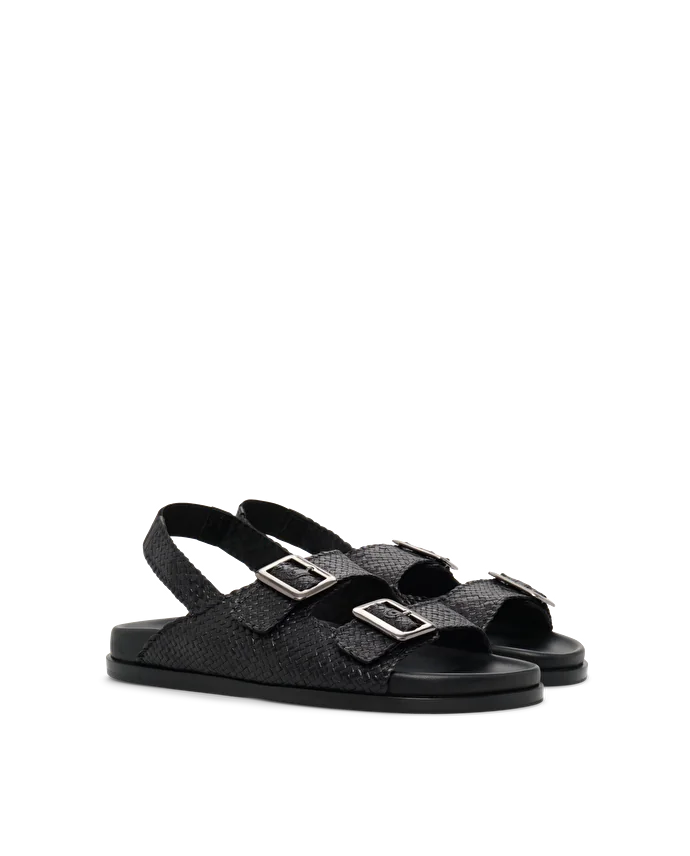 Lottusse Sandales Bioo Cuir De Veau Noir