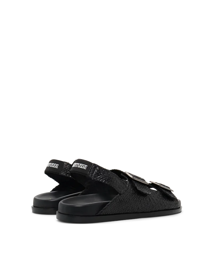 Lottusse Sandales Bioo Cuir De Veau Noir