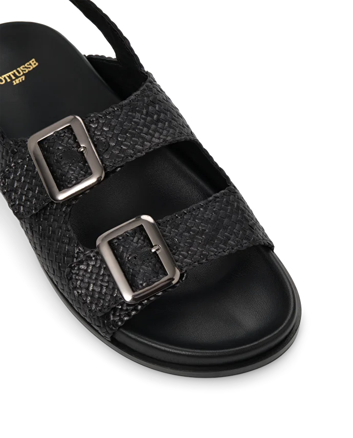Lottusse Sandales Bioo Cuir De Veau Noir