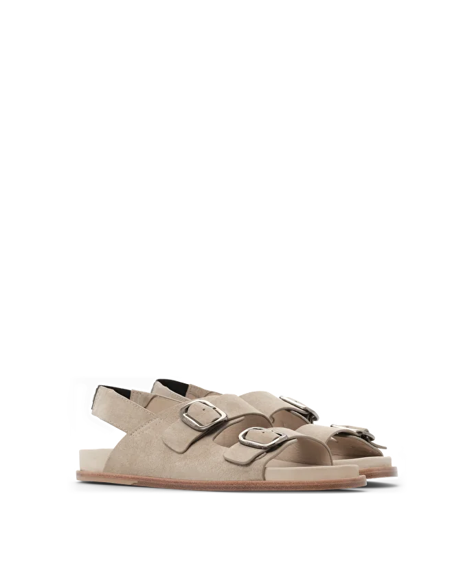 Lottusse Sandales Bioo Cuir De Veau Taupe