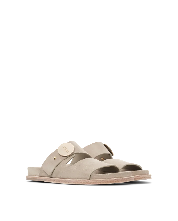 Lottusse Sandales Bioo Cuir De Veau Taupe