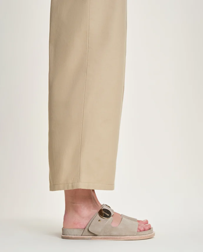 lottusse Sandales Bioo Cuir de Veau Taupe