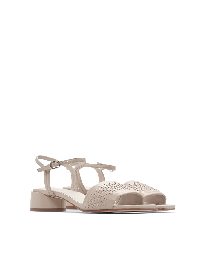 Lottusse Sandales Carla Cuir De Veau Blanc Cassé