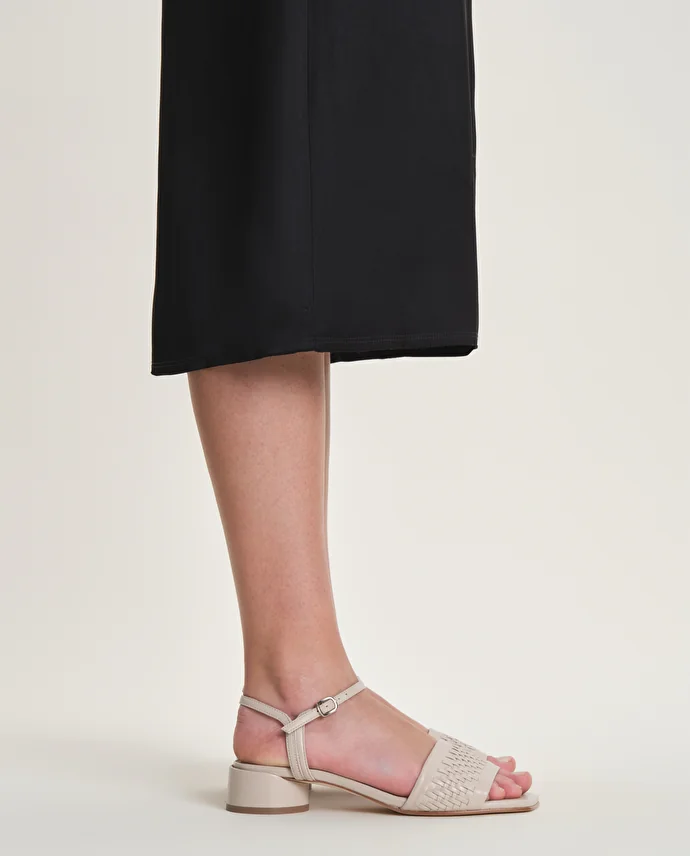 lottusse Sandales Carla Cuir de Veau Blanc cassé