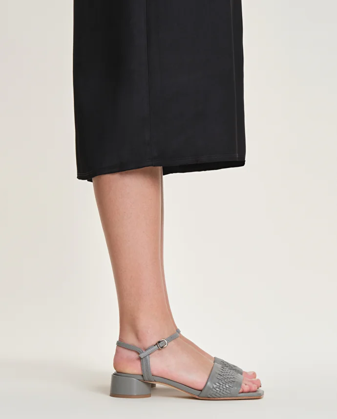 lottusse Sandales Carla Cuir de Veau Gris