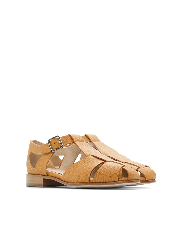 Lottusse Sandales Claire Cuir De Veau Jaune