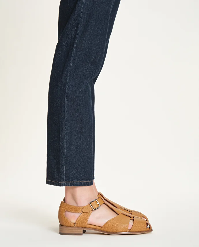 lottusse Sandales Claire Cuir de Veau Jaune