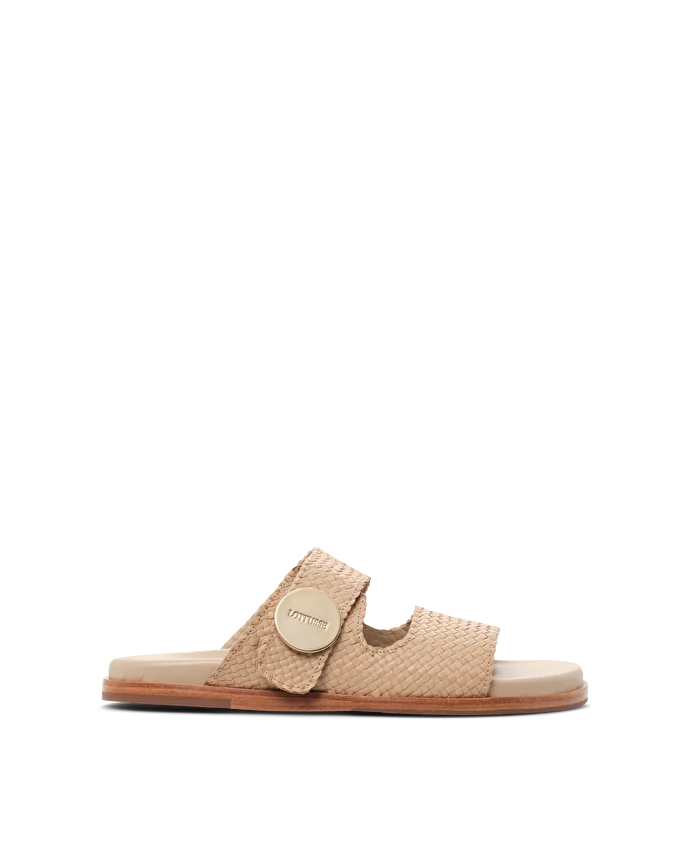 Lottusse Sandales Cuir De Chèvre Beige