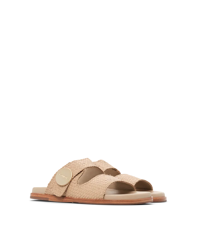 Lottusse Sandales Cuir De Chèvre Beige