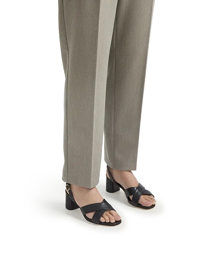 lottusse Sandales Douces d'Agneau Noir