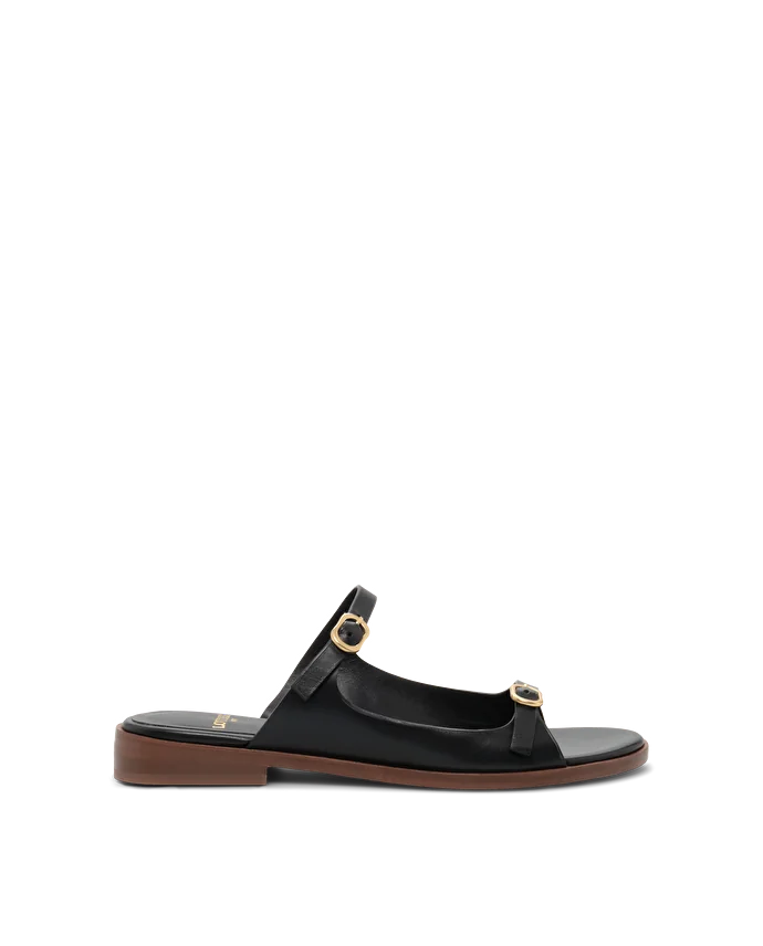 Lottusse Sandales En Cuir D’Agneau Doux Noir
