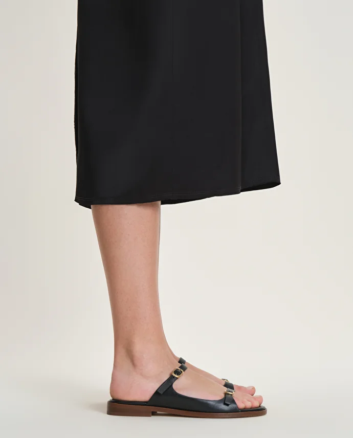 lottusse Sandales En Cuir D’Agneau Doux Noir