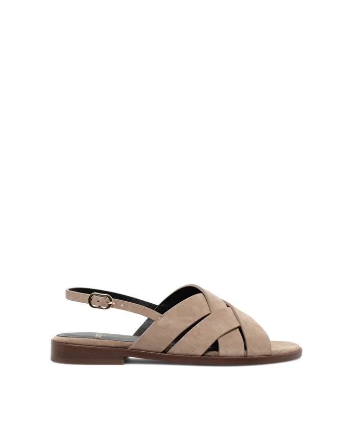 Lottusse Sandales Nylo Cuir De Veau Marron