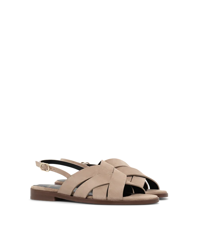 Lottusse Sandales Nylo Cuir De Veau Marron