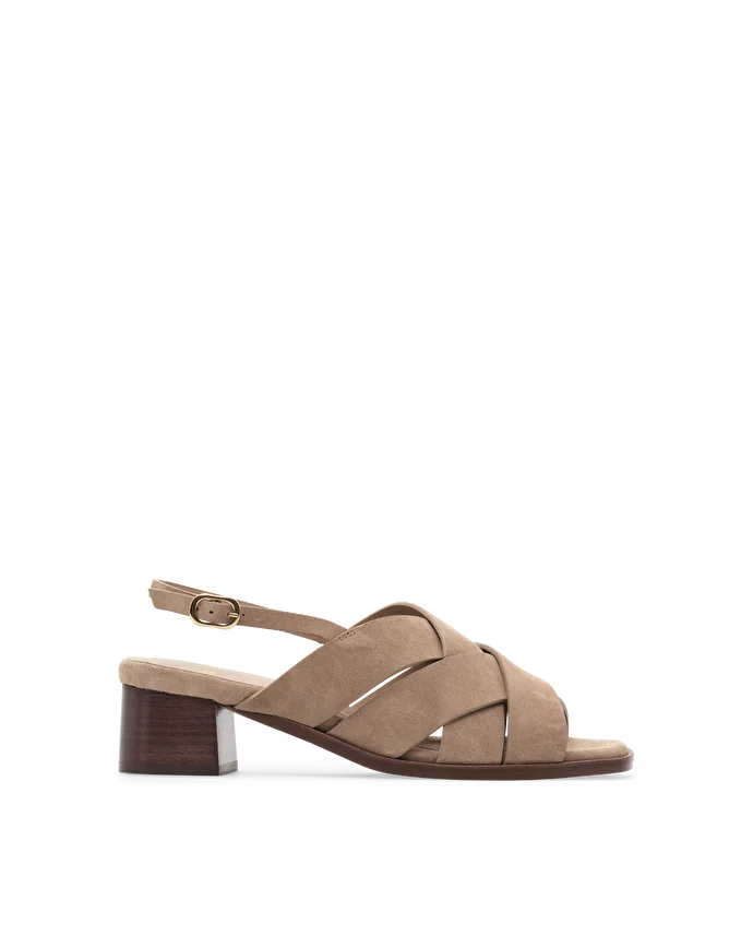 Lottusse Sandales Nylo Cuir De Veau Marron
