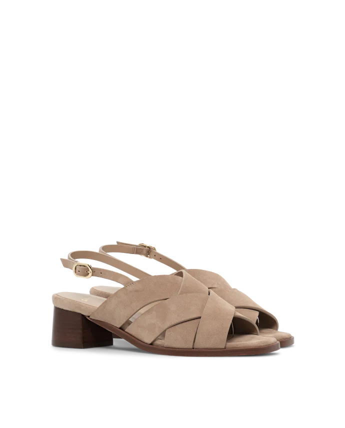 Lottusse Sandales Nylo Cuir De Veau Marron