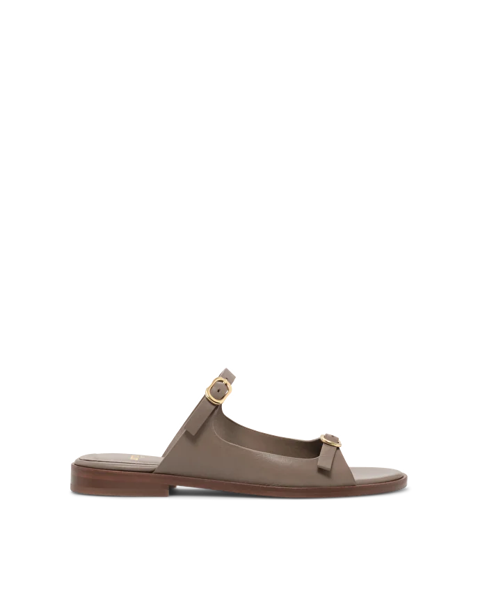 Lottusse Sandales Nylo Cuir De Veau Taupe
