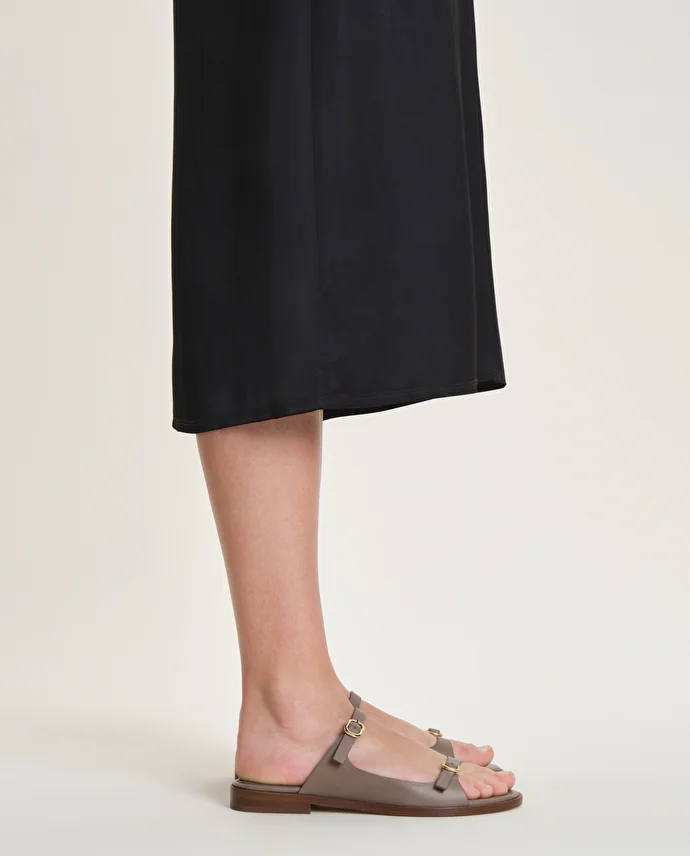 lottusse Sandales Nylo Cuir de Veau Taupe