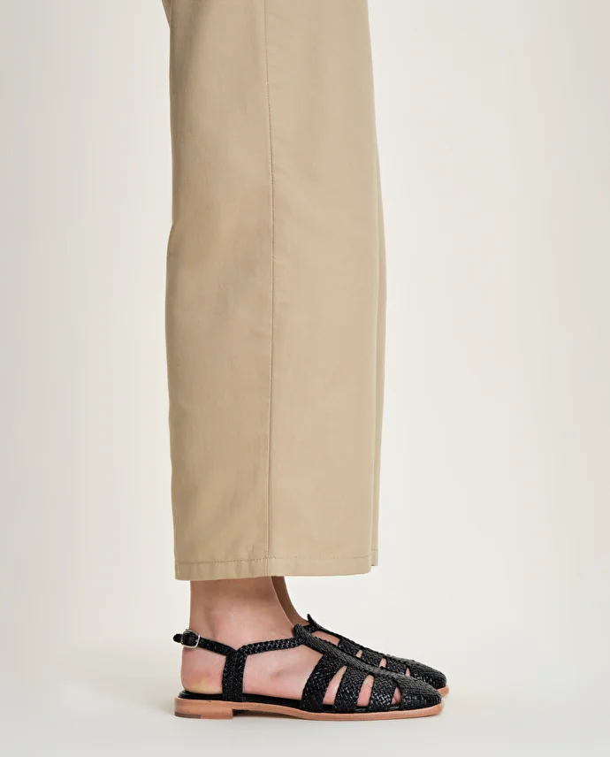 lottusse Sandales Summer Cuir de Chèvre Noire