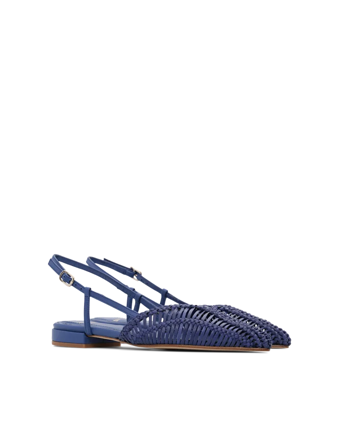 Lottusse Slingbacks Edit Calfskin Bleu Marine