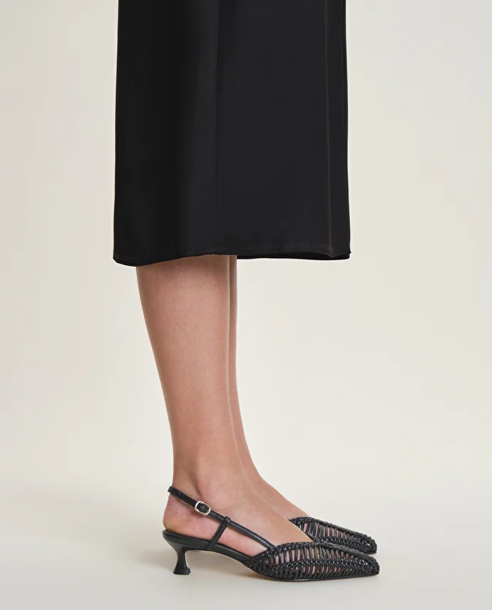 lottusse Slingbacks Edit Cuir de Chèvre Black