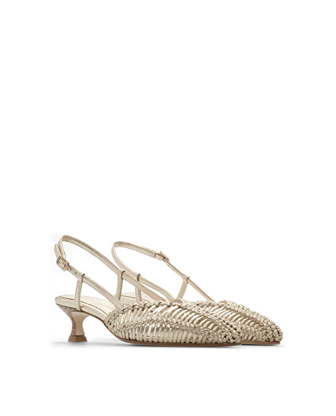 Lottusse Slingbacks Edit Cuir De Veau Gold
