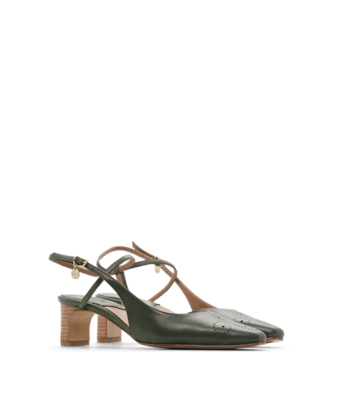 Lottusse Slingbacks Smithson Cuir De Veau Vert