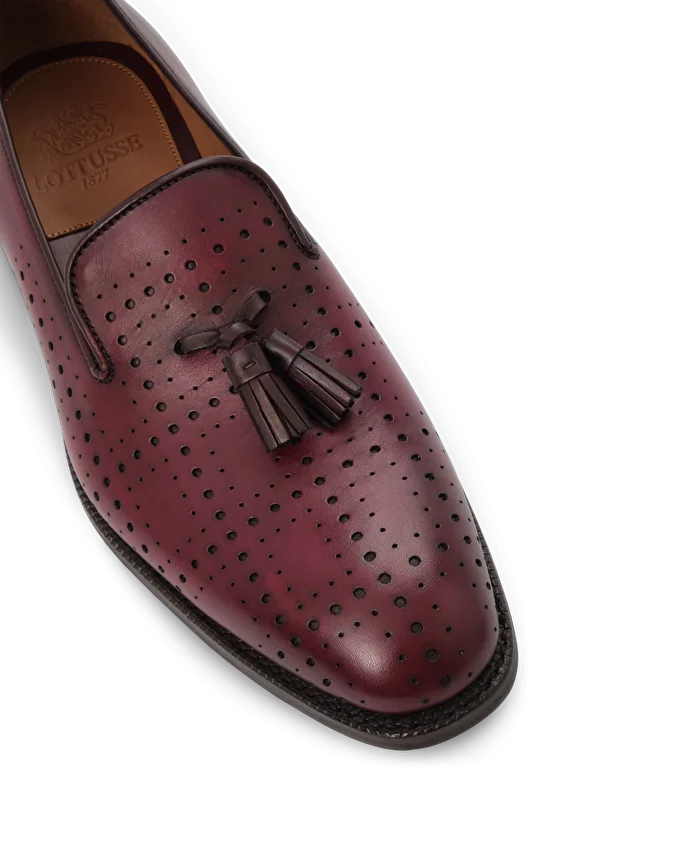 Lottusse Slippers Preston Cuir De Veau Bourgogne