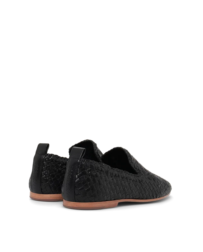 Lottusse Slippers Summer Cuir De Chèvre Noir