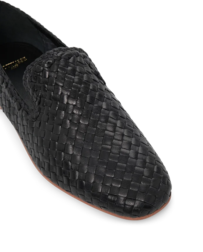 Lottusse Slippers Summer Cuir De Chèvre Noir