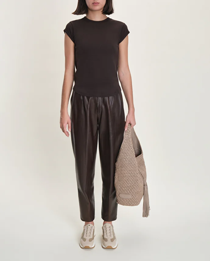 Lottusse Sneakers Dianne Cuir D'Agneau Taupe