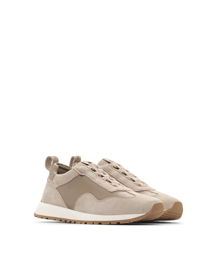 Lottusse Sneakers Dianne Cuir D'Agneau Taupe