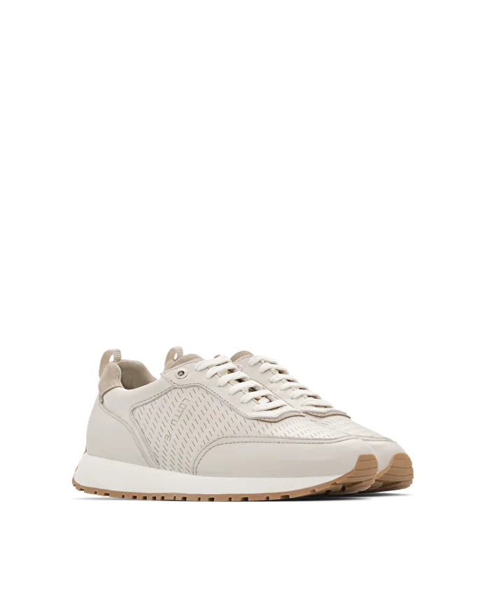 Lottusse Sneakers Dianne Cuir De Veau Blanc Cassé