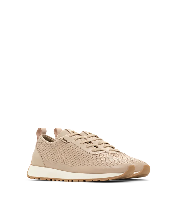 Lottusse Sneakers Dianne Cuir De Veau Blanc Cassé