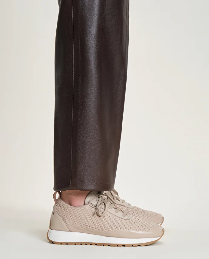 lottusse Sneakers Dianne Cuir de Veau Blanc Cassé