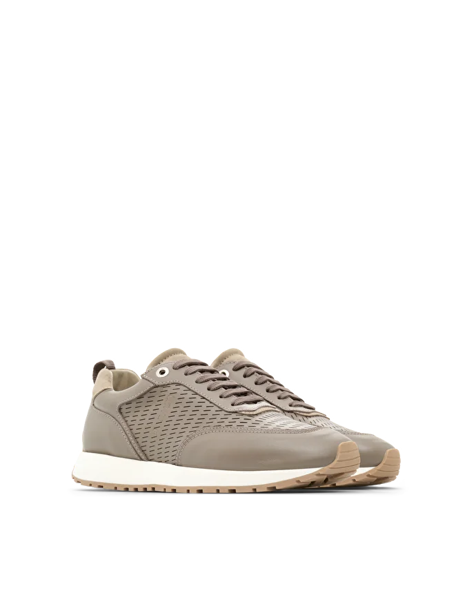 Lottusse Sneakers Dianne Cuir De Veau Marron Foncé