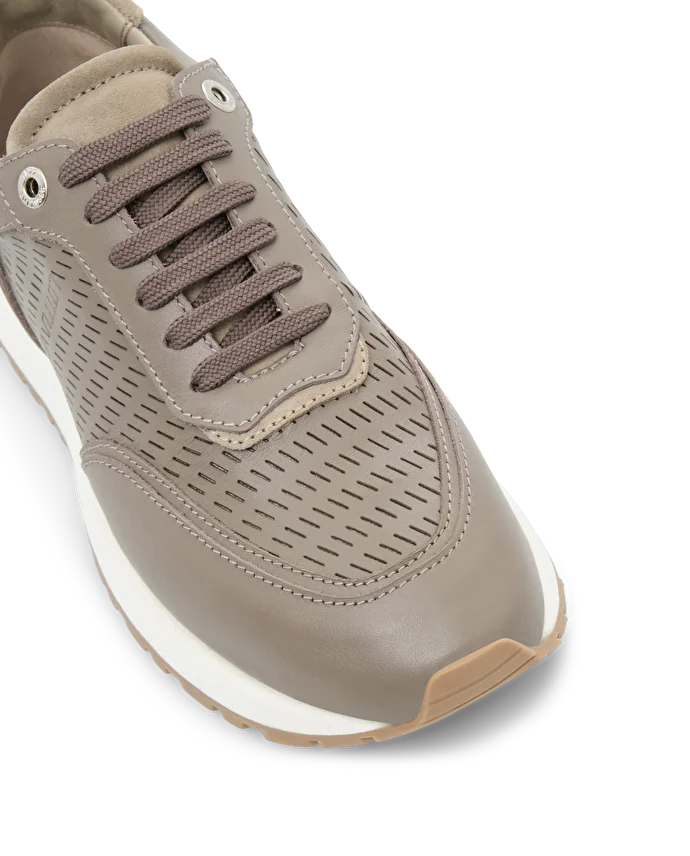Lottusse Sneakers Dianne Cuir De Veau Marron Foncé