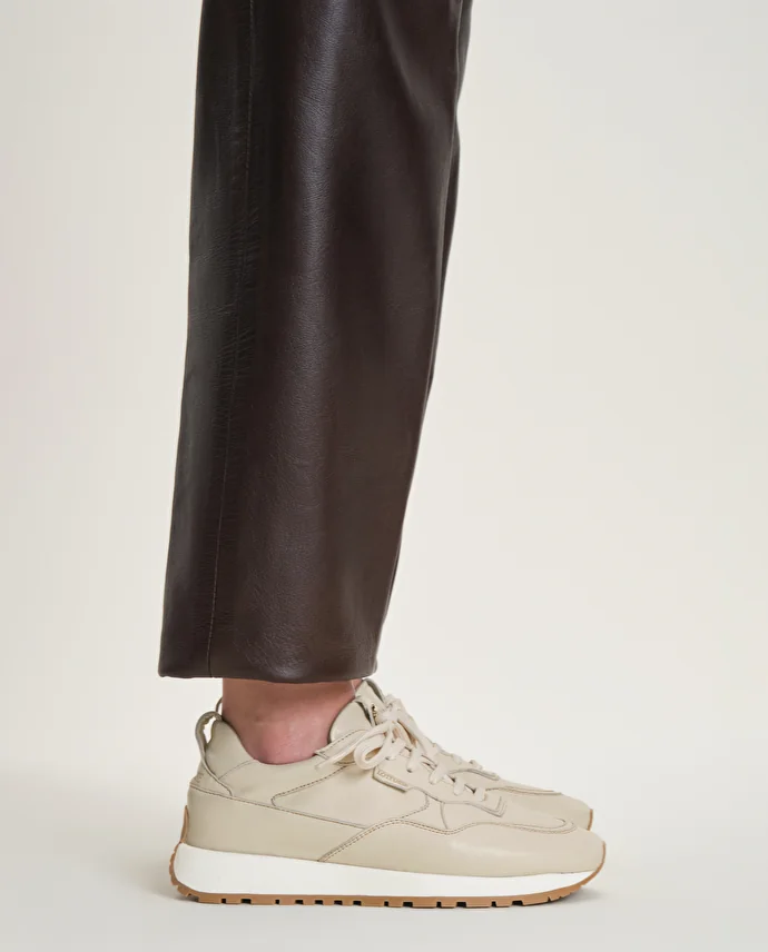 lottusse Sneakers douces d'agneau blanc cassé