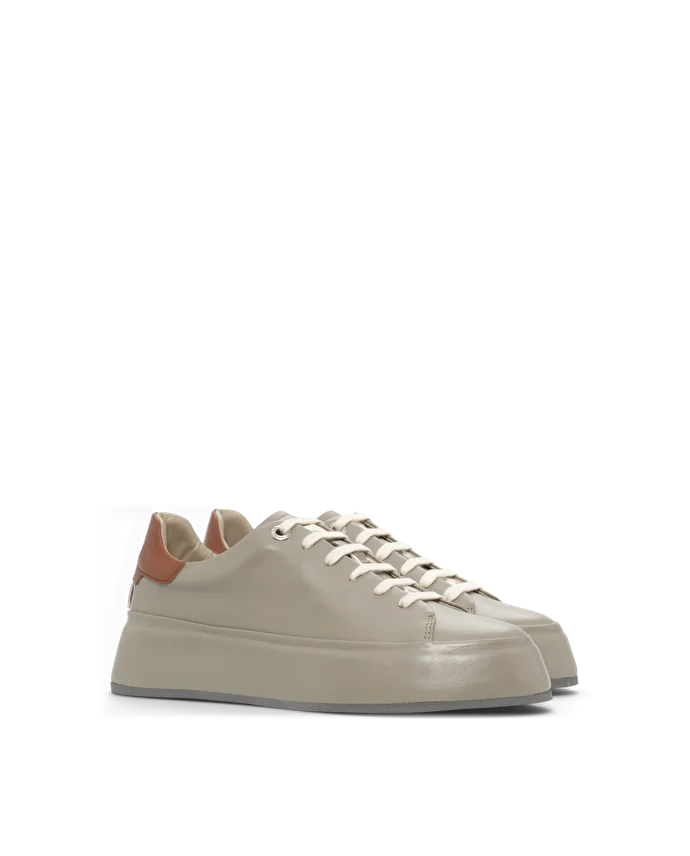 Lottusse Sneakers Puket Cuir D'Agneau Gris