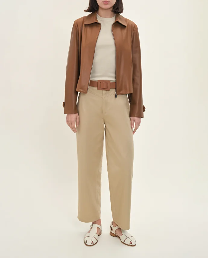 Lottusse Veste Barcelona Cuir D'Agneau Marron