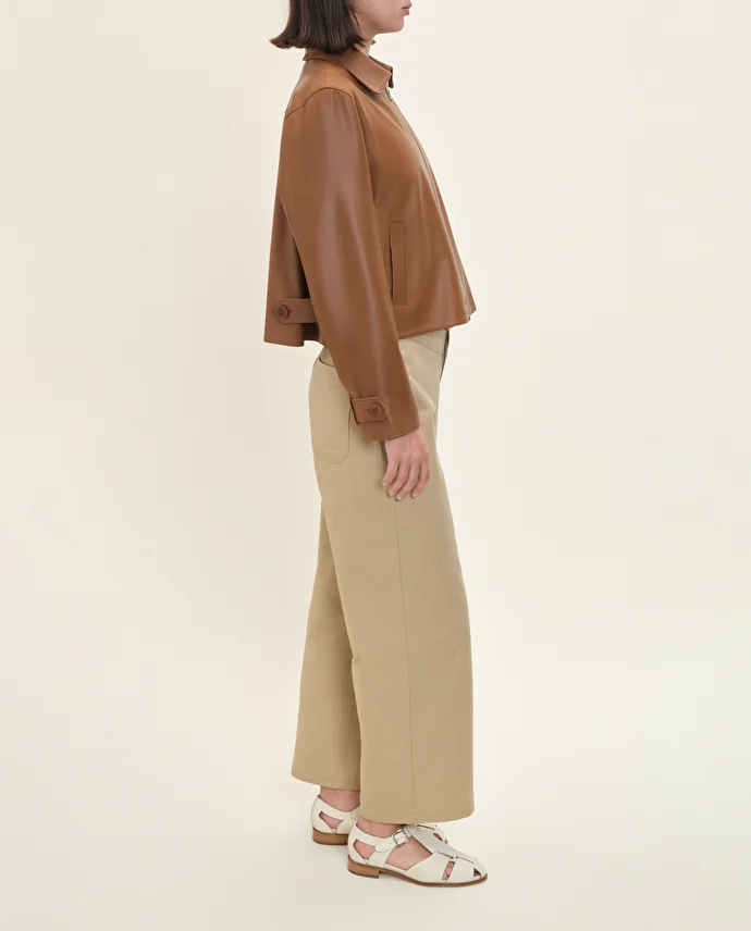 Lottusse Veste Barcelona Cuir D'Agneau Marron