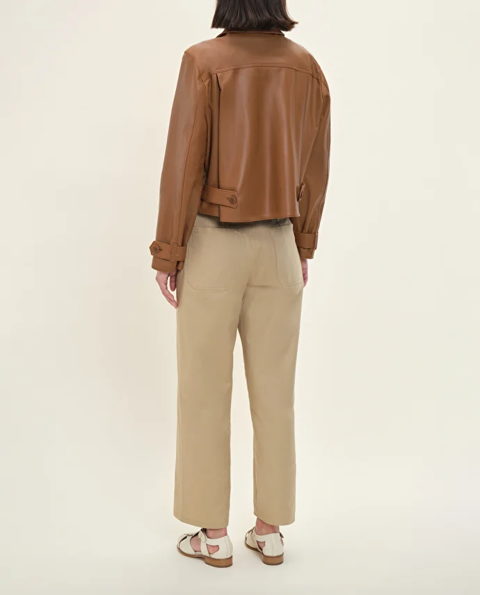 Lottusse Veste Barcelona Cuir D'Agneau Marron