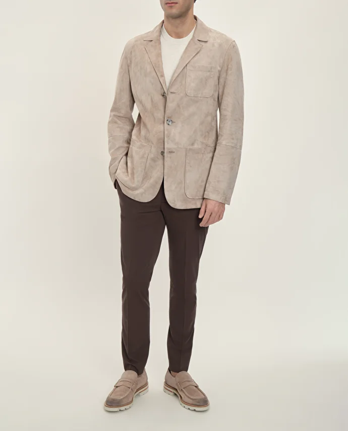 Lottusse Veste Barcelona Cuir D'Agneau Taupe