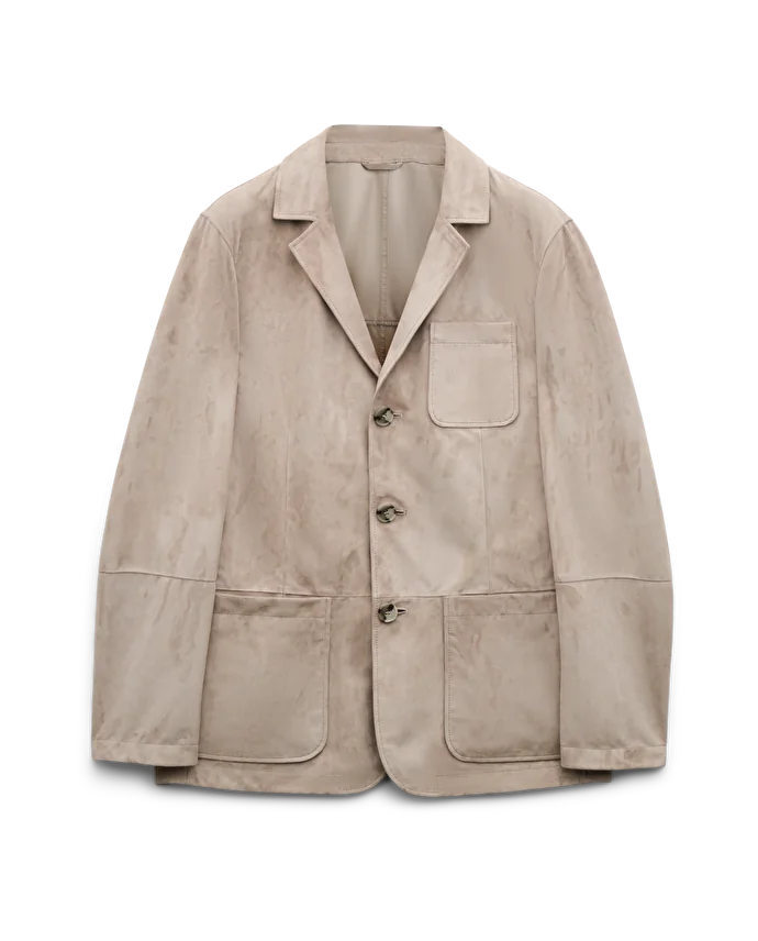 lottusse Veste Barcelona Cuir d'Agneau Taupe