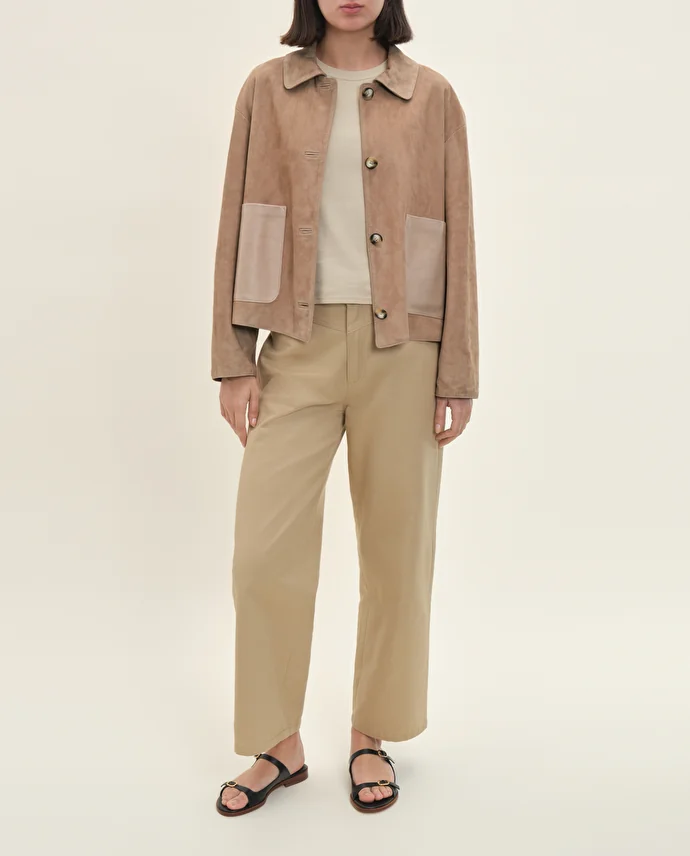 Lottusse Veste Berlin Cuir D'Agneau Taupe