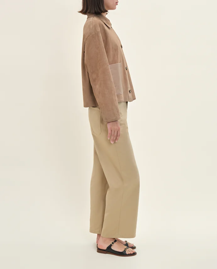 Lottusse Veste Berlin Cuir D'Agneau Taupe